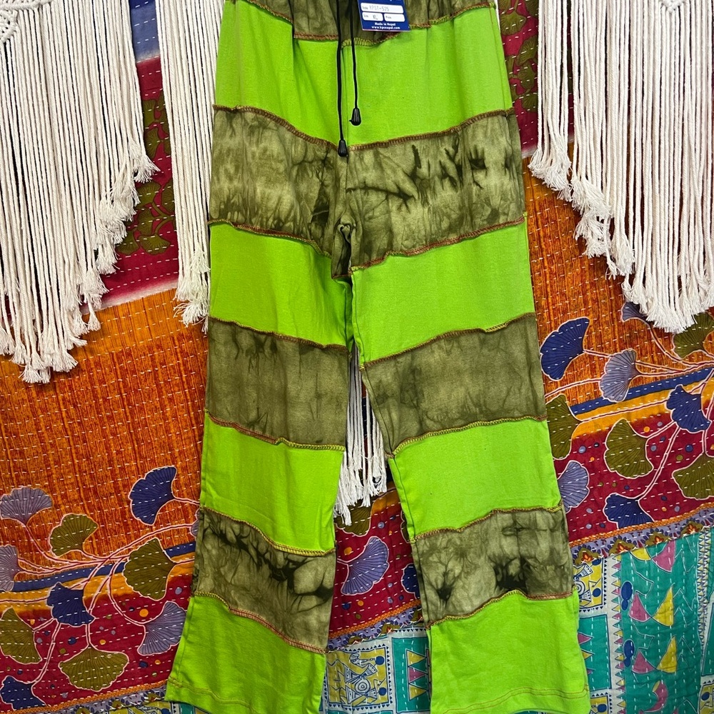 Boho Green Tie-Dye Women's Pants